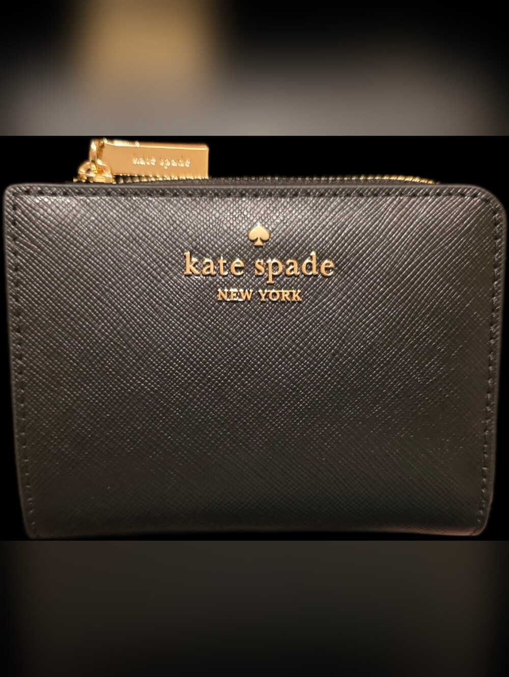 Black "Madison" Saffiano Leather Wallet